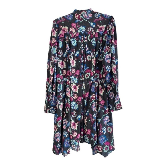 Isabel Marant $1395 Silk Floral Long Sleeve Verikio Flowy Midi Dress Size 6 NWT - Picture 5 of 8